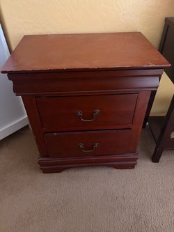 Cherry Wood 2-Drawer Nightstand