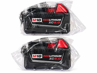 Milwaukee M18 XC5.0 Batteries 2-pack for 110 firm price