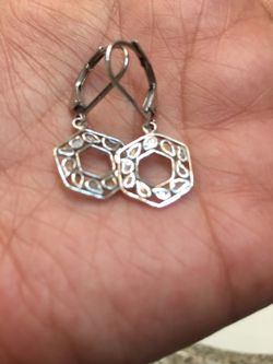 .25 Diamond Exagon  Shape Sterling Silver Eatings 