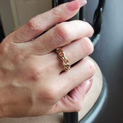 NEW!!! Thick Gold Woven Chain Ring 