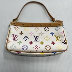 Louis Vuitton Murakami Pochette Multicolor, Entrupy Verified, No Box, No Dust Bag, In Good Condition 