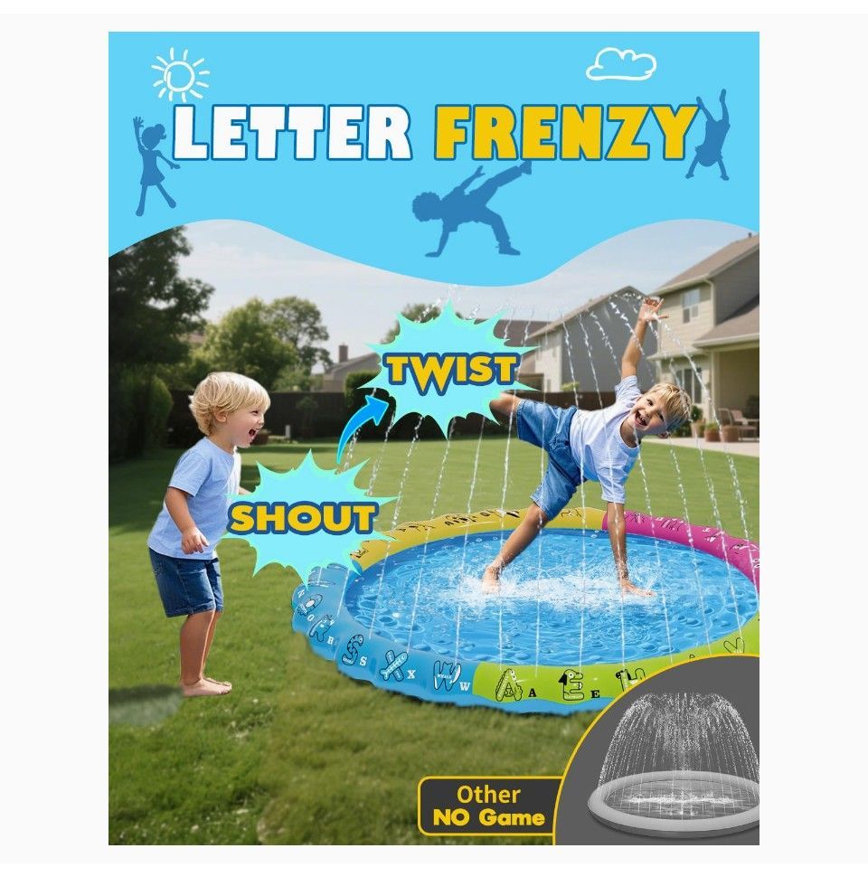 67" Non-Slip Splash Pad Mat with A-Z Letters