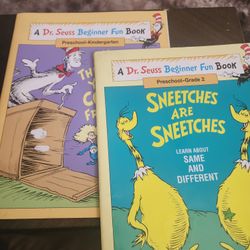Vintage Unused Dr. Suess Workbooks - Pre K - Grade 2 & Pre K - Kindergarten
