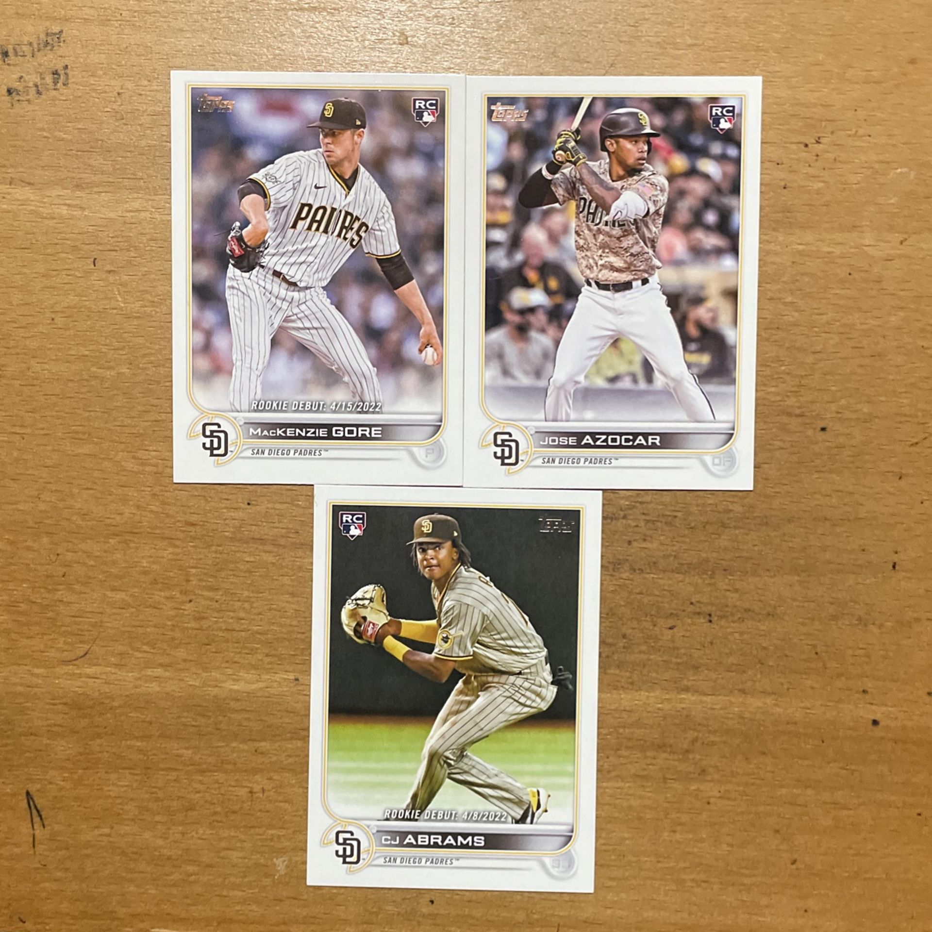 2022 TOPPS UPDATE SAN DIEGO PADRES 3 CARD ROOKIE LOT 