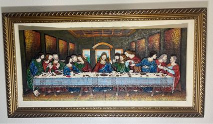 La Última Cena – Arte religioso tridimensional enmarcado