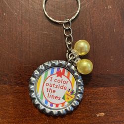 I Color Outside The Lines Keychain