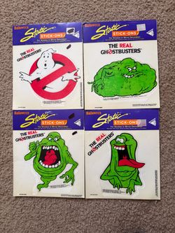 Lot of 4 Vintage 80’s Ghostbusters Stickers Window Clings Slimer
