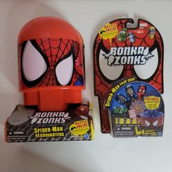Hasbro 2011 BONKA ZONKS - Marvel Spider-Man  Headquarters & Spider-Man  Face Case Series 1