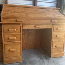Oak Roll Top Desk