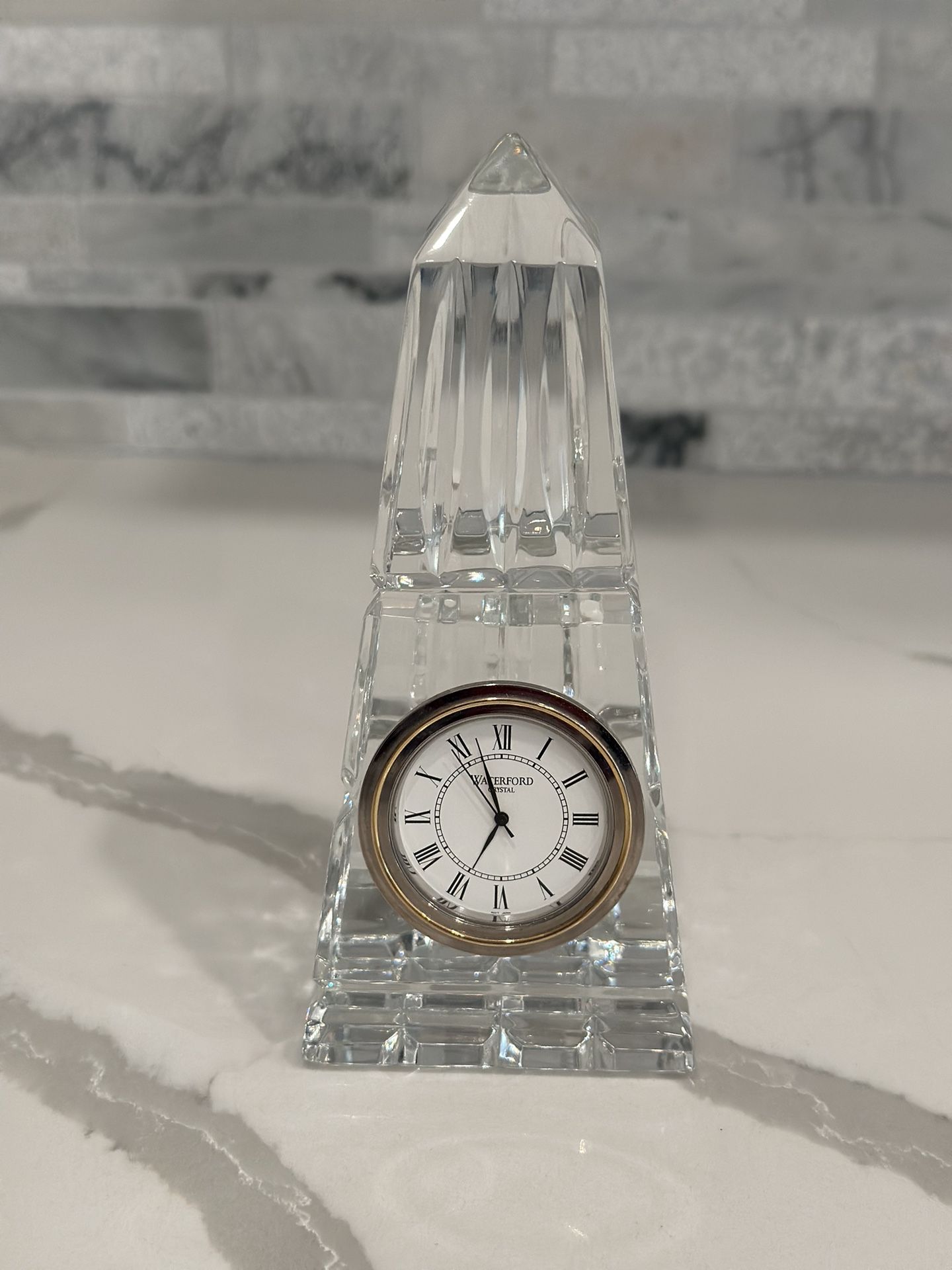 Vintage Waterford Crystal Obelisk Pyramid Clock