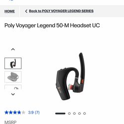 Voyager Legend 50-M Headset UC like new condition never works great check before buy thx in asking $125 cash or best offer ,,,,, with usb