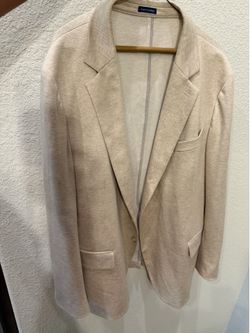 Stafford Men's Lightweight Beige Performance Blazer Suit Jacket