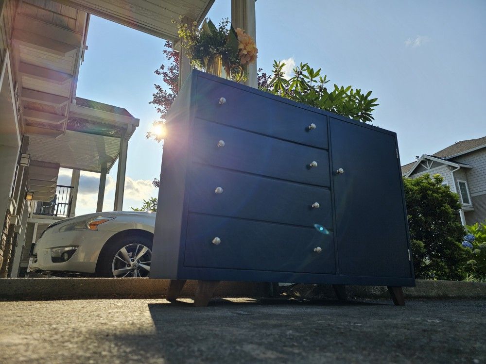 MARVELOUS Modern Blue Dresser Cabinet TV Stand 4 Drawers