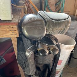 Golf clubs and bag