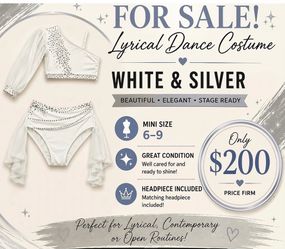 White & Silver Lyrical Dance Costume Set