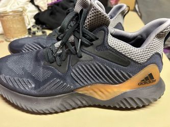 Men's size 12 adidas Alphabounce Beyond running shoes in a grey and carbon color