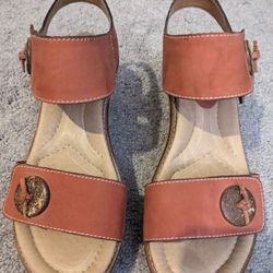 Earth "Fauna" Wedge Heel Sandals - Size 8B
