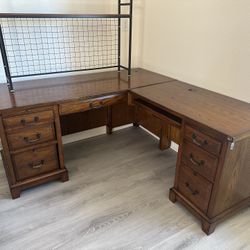 66" Wooden Desk with 42" Return With Keys