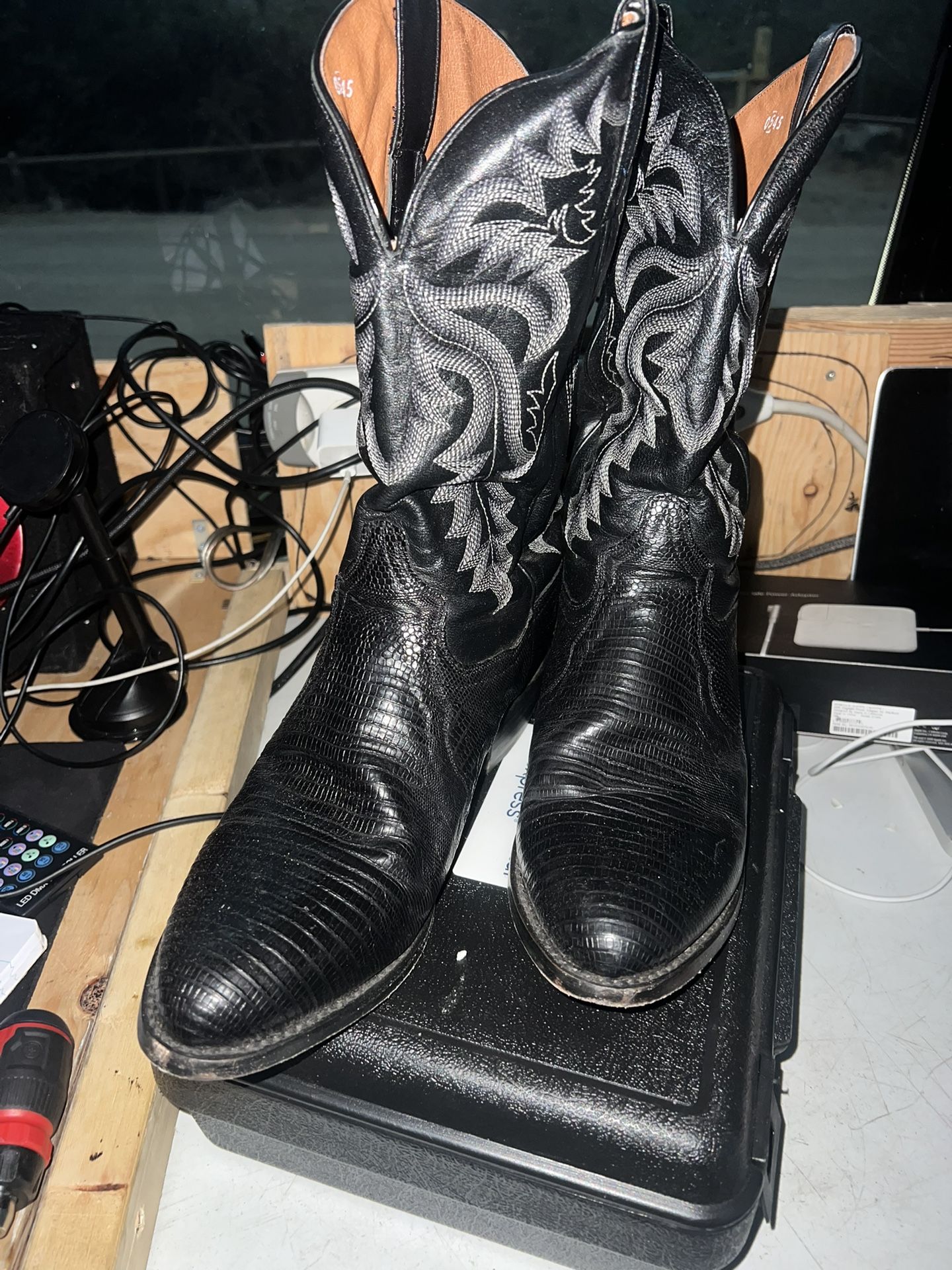 Dan Post Black Lizard Boots Size 11