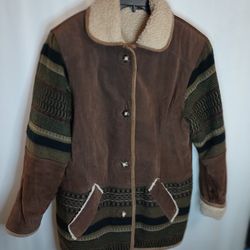 Authentic International Brown Outerwear Leather Jacket Men's Size S Pockets