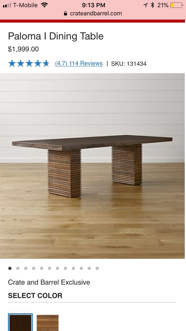Crate and Barrel Paloma table still in box