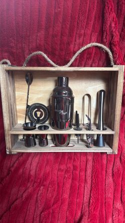 Mixology & Craft 11-Piece Bartender Kit with Wood Crate Display