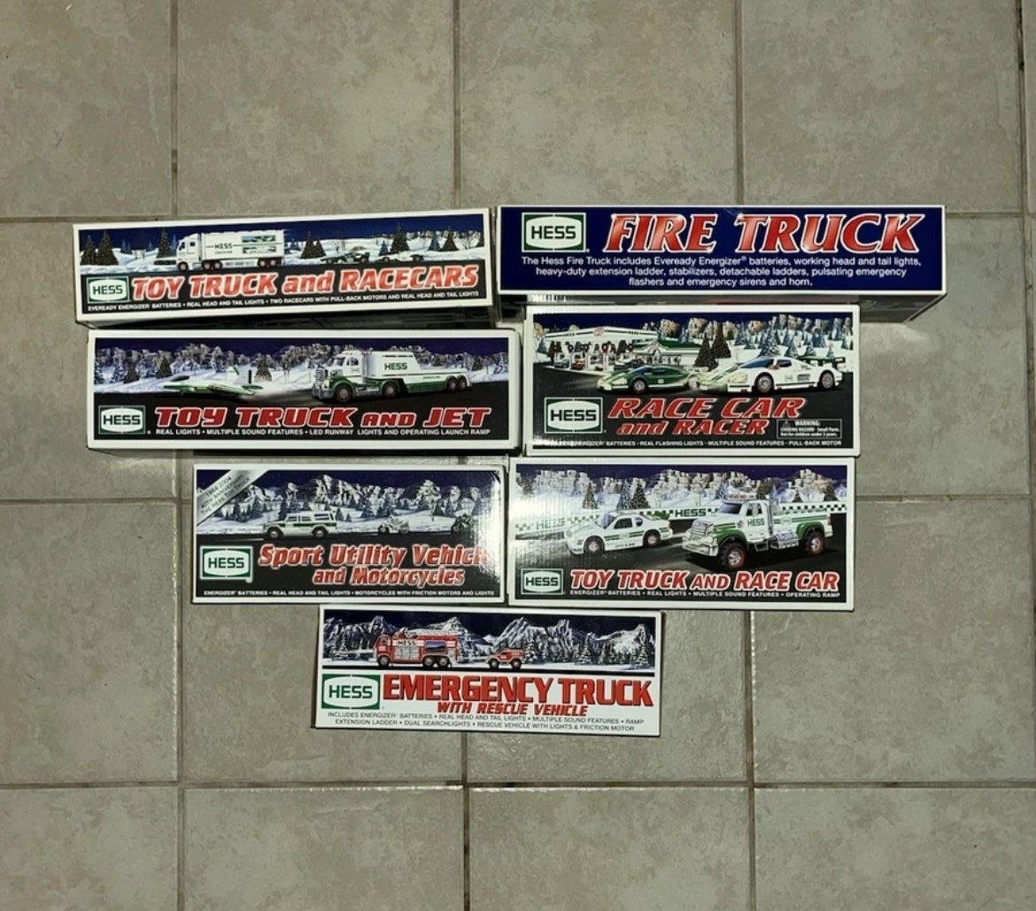 Entire Collection Of 7 Hess Trucks Brand New Inbox