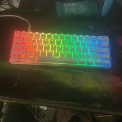 White 60 Percent Mechanical Gaming Keyboard With Cord 