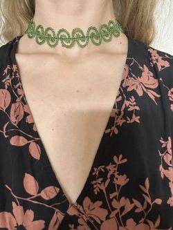  Green Beaded Choker 