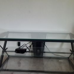 3 glass shelf tv table