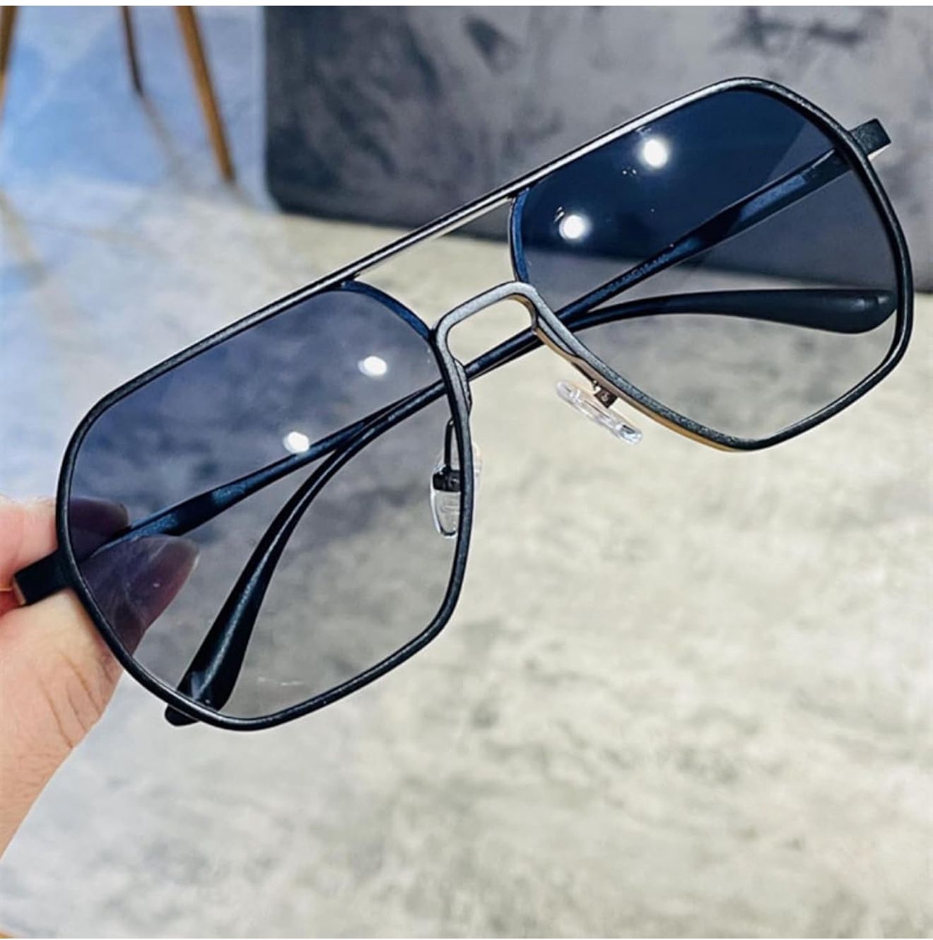 Sunglasses Men Fashion Metal Anti Glare Sun Glasses Women