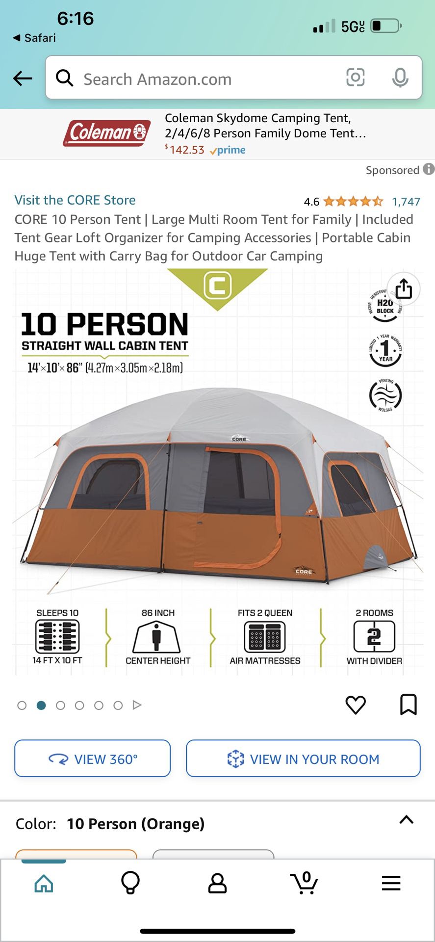 Core 10 Person Tent 
