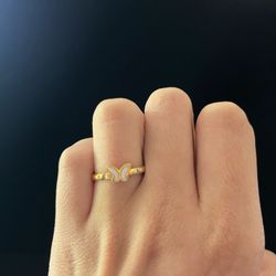 Butterfly Laminated Gold Ring