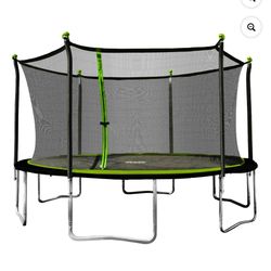Sportspower Trampolín Redondo Bounce Pro 14' con Recinto de Seguridad en Verde y Negro