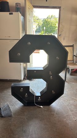 Large Black Number 3 and 0 Light Signs
