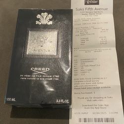 Creed Aventus cologne 3.3 oz with receipt 