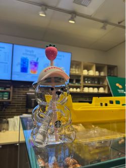 Glass bear cup
