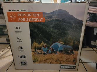 Decathlon - Quechua 2 Second Fresh & Black, 3-Person Instant Pop-Up Tent, Waterproof