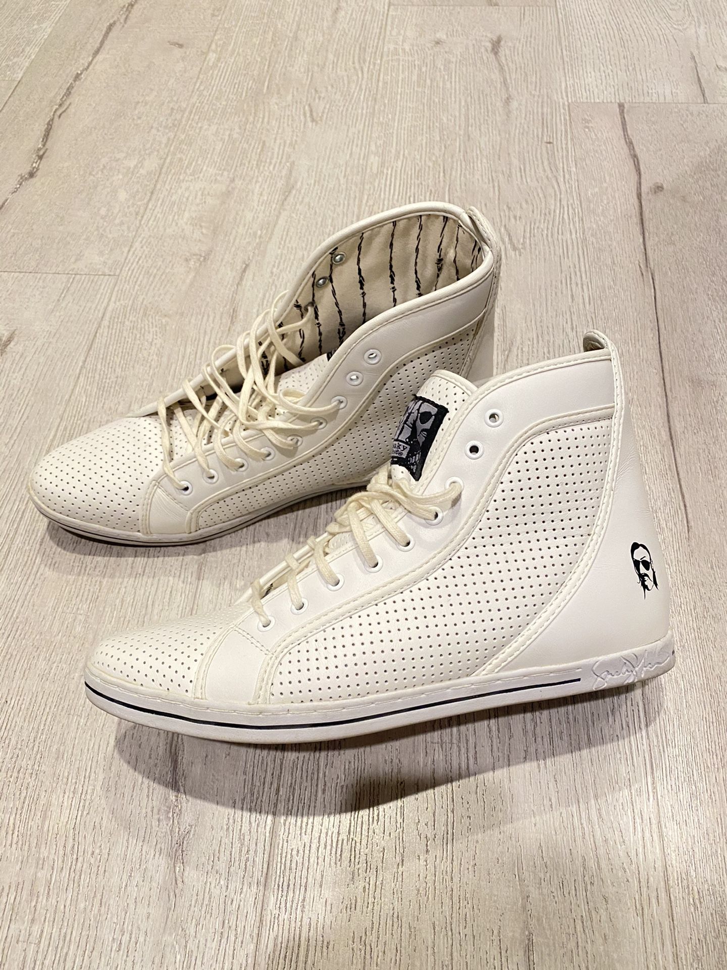 Sneaky Steve High Top Swap High White Leather Sneakers Size 10