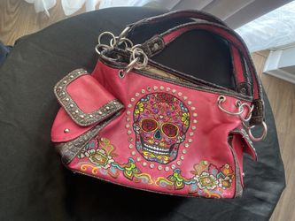 Embroidered Pink Purse