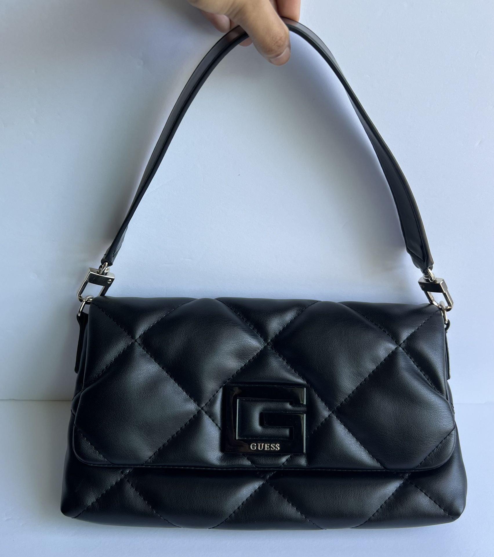 Guess black shoulder bag with crossbody attachment
