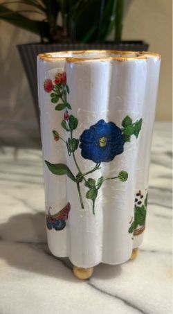 Decoupaged small vase