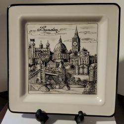 London Themed Square Plate 