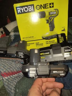 Brand new Ryobi 18v One+ Drill comes with battery and charger- never opened