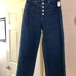 GAP, High Rise Wide-Leg Crop Jeans, Size 28