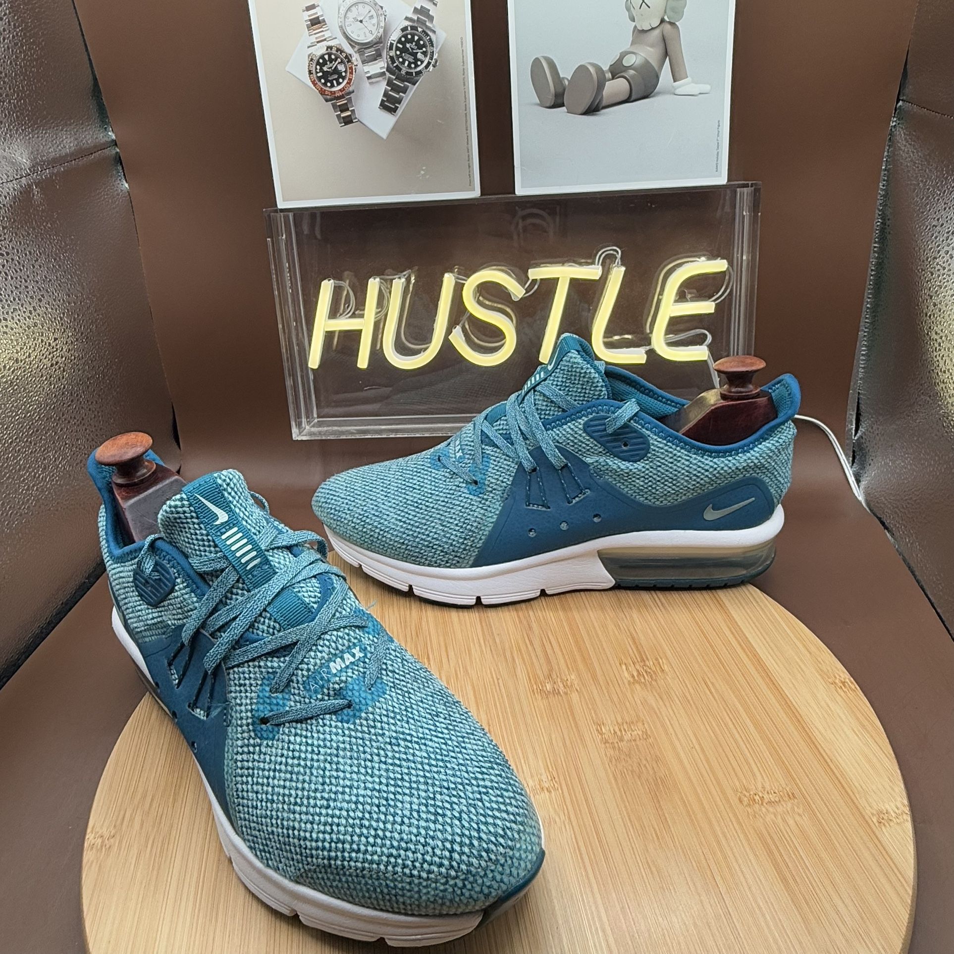 Nike Air Max Sequent 3 Aqua Flyknit (GS) Size 5.5Y