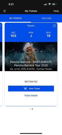 2 Pancho Barraza Tickets!