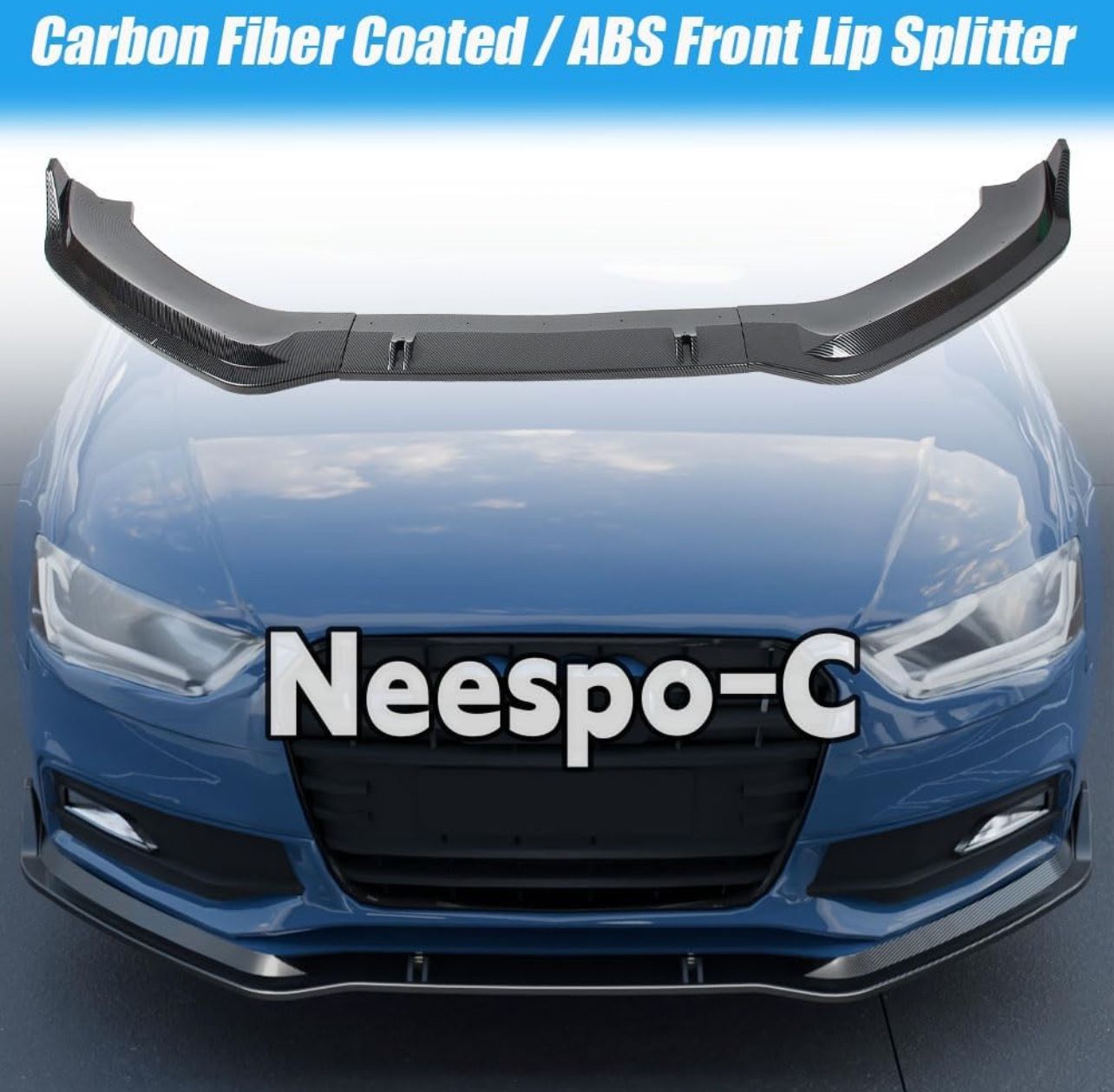 Frot Lip Spoiler For Audi ( Carbon Fiber )