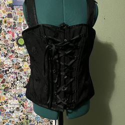 overbust corset with shoulder straps top