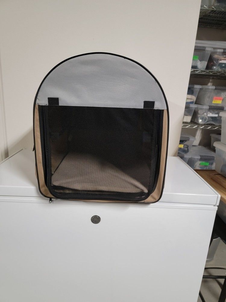 Dog Kennel. Soft. Foldable. Big Enough For A 20 Lb. Dog. Zipper Just Broke But EASY To Replace.